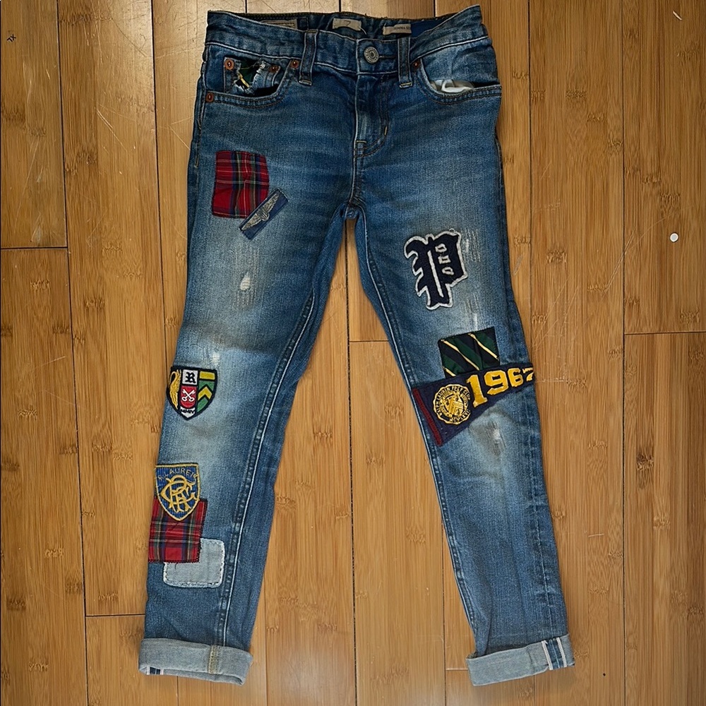 Patchwork Denim Jeans polo, Ralph Lauren size 7